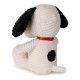 Peluche Snoopy assis en velours côtelé crème - 19cm