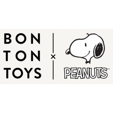 Peluche Snoopy assis en velours côtelé crème - 19cm