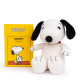 Peluche Snoopy assis en tissu matelassé crème - 17cm en boîte cadeau