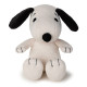 Peluche Snoopy assis en tissu matelassé crème - 17cm en boîte cadeau