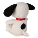 Peluche Snoopy assis en tissu matelassé crème - 17cm en boîte cadeau