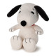 Peluche Snoopy assis en tissu matelassé crème - 17cm en boîte cadeau