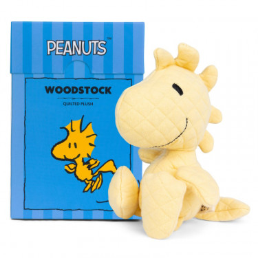 Peluche Woodstock en tissu matelassé jaune - 15cm en boîte cadeau