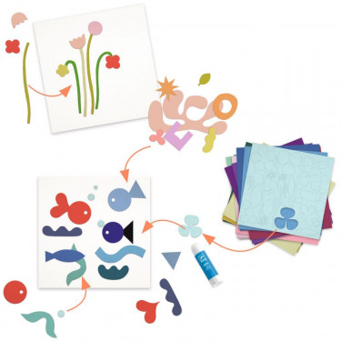 Boîte à créer - collage "Les petits papiers" DJECO 9019