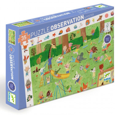 "Le square des petits amis" Puzzle observation 35 pcs DJECO 7596