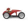 Voiture de course miniature rouge et blanche n°1 avec pilote, design Baghera Retro Racer Racing Car Rouge.