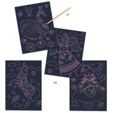 Cartes à gratter phosphorescentes "Monde merveilleux" DJECO 9715