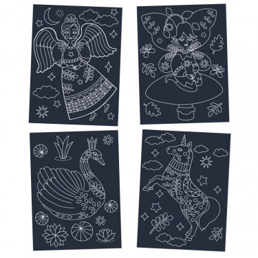 Cartes à gratter phosphorescentes "Monde merveilleux" DJECO 9715