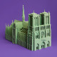 Puzzle sculpture 3D en carton - Notre-Dame de Paris - Cartonic