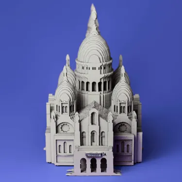 Puzzle sculpture 3D en carton - Basilique du Sacré-Coeur de Paris - Cartonic