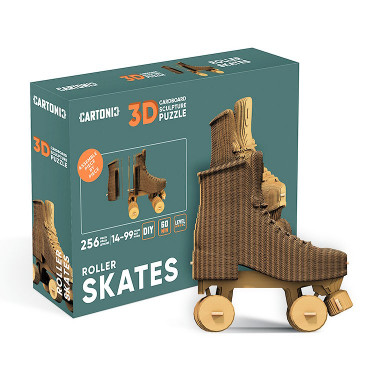 Puzzle sculpture 3D en carton - Roller skate - Cartonic