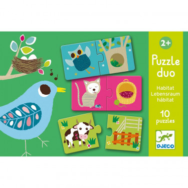 10 puzzles duo "Habitat des animaux" DJECO 8164