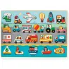 Puzzle en bois véhicules 'Puzzlo Vroom' 22 pcs DJECO 1831