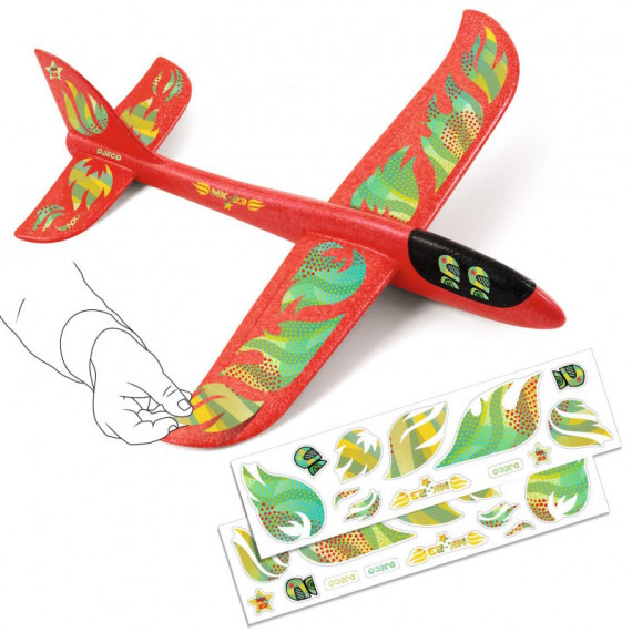 Grand planeur rouge DJECO 2108 "Fire Plane"