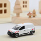 Renault Kangoo Van 2023 Blanc avec bandes signalétiques rouges, voiture Norev 1-64