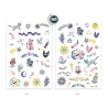 Tatouages phosphorescents « Sweet dreams » DJECO 9592 – planches de tatoos colorés avec motifs de chats, lune et étoiles.