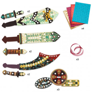 Sabres mosaïques à décorer "Comme un pirate" DIY DJECO 7902