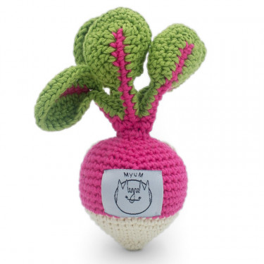 Hochet radis en crochet "The veggy toys", coton bio