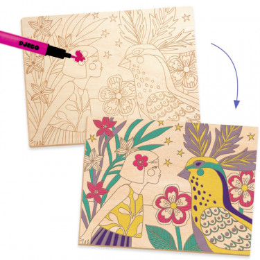 Coffret coloriage sur bois "Sweet girls" DJECO 8738