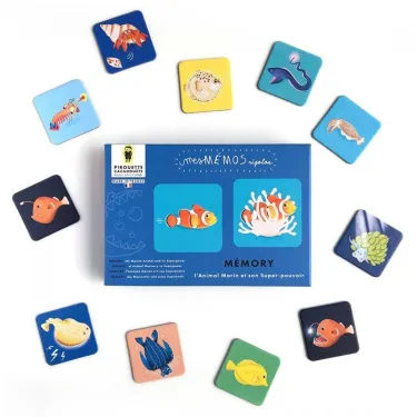 Jeu de mémory 'L'animal marin et son super-pouvoir' Pirouette Cacahouète
