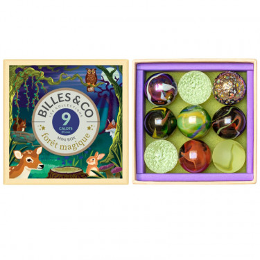 Coffret de 9 billes calots "Forêt magique" Billes & Co