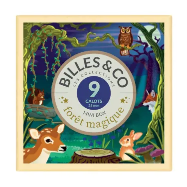 Coffret de 9 billes calots "Forêt magique" Billes & Co
