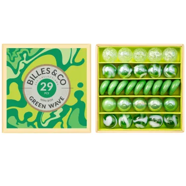 Petit coffret de billes "Green Wave" Billes & Co