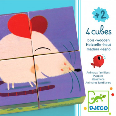 4 cubes Animaux familiers, DJECO 1901