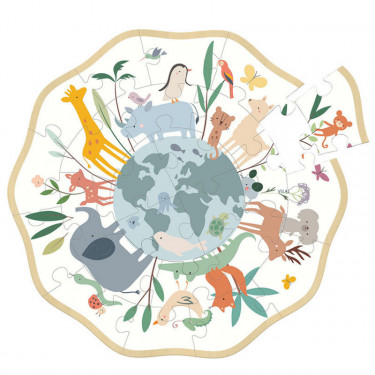 Puzzle en bois 24 pcs 'Autour du Monde' Sarah Betz VILAC 7102