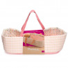 Couffin 'Pink lines' accessoire pour poupée POMEA de Djeco 7844