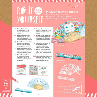 Eventail et son étui à colorier "Koneko" DIY DJECO 7949