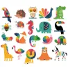 Magnets en bois "Animaux Arc-en-ciel" Andy Westface pour VILAC 7421