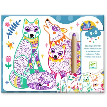 Coloriages à révéler "Familles de la forêt" DJECO 0065