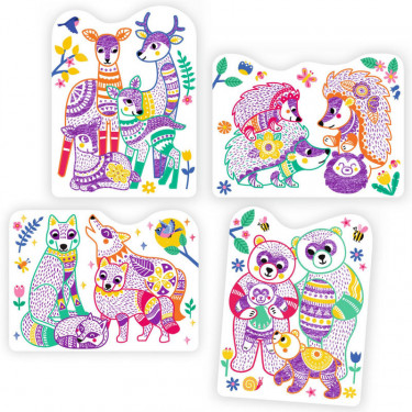 Coloriages à révéler "Familles de la forêt" DJECO 0065