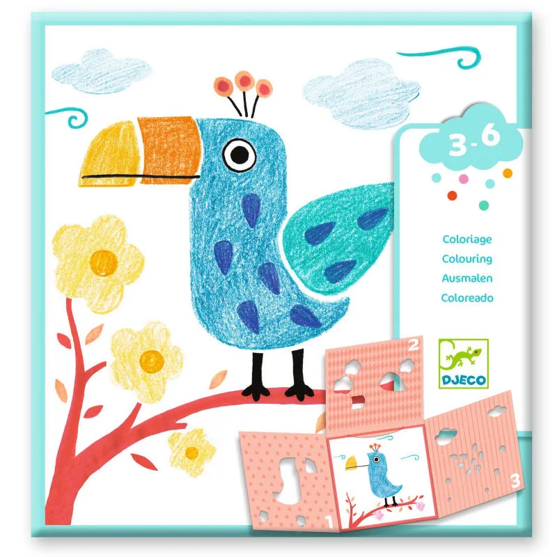 Coloriage "3 pochoirs pour une image" DJECO 0028