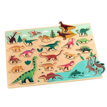 Puzzle en bois dinosaures 'Puzzlo Dino' 22 pcs DJECO 1832