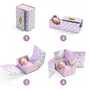 Violet Tinyroom, chambre pour figurine tinyly de Djeco 6965