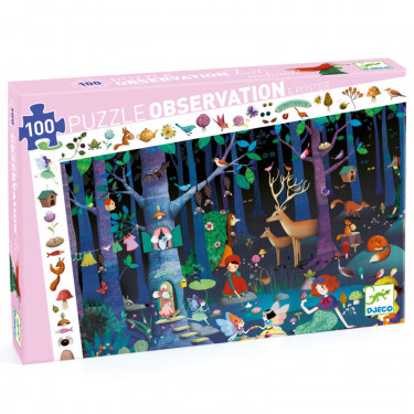 Puzzle observation 'Forêt enchantée' 100 pcs DJECO DJO7504