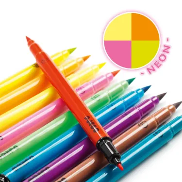 10 feutres pinceaux couleurs pop DJECO 8799