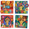 Tableaux de fleurs en papier "Coyoacàn" DJECO 9385 inspired by Frida Kahlo