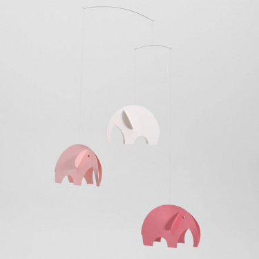 Mobile en papier "Eléphants roses" Flensted Mobiles