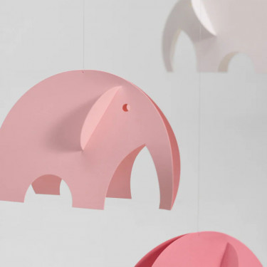 Mobile en papier "Eléphants roses" Flensted Mobiles