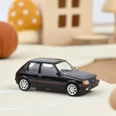 Peugeot 205 GTI noire 1988, jouet voiture Norev 1/54