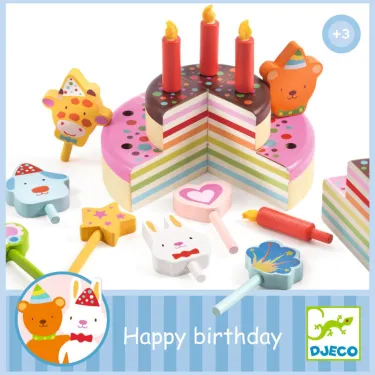 "Happy Birthday" gâteau d'anniversaire,  jouet dinette DJECO 5512