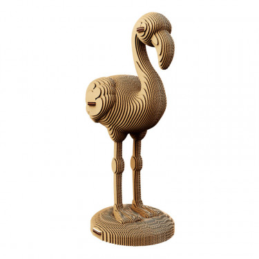 Puzzle sculpture 3D en carton - Flamant rose - Cartonic