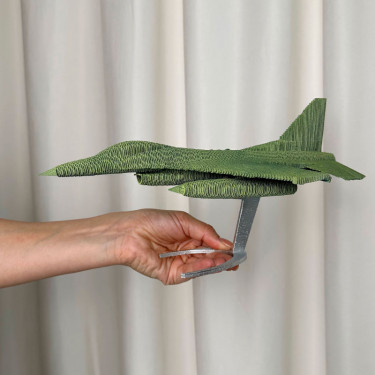 Puzzle sculpture 3D en carton - F16 Fighting Falcon - Cartonic