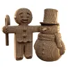 Puzzle sculpture 3D en carton - Bonhomme en pain d'épices & Bonhomme de neige - Cartonic
