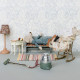 Banc en bois avec coussin pour souris Maileg