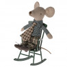 Chaise à bascule miniature en métal pour souris Maileg - Vert foncé