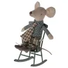 Chaise à bascule miniature en métal pour souris Maileg - Vert foncé